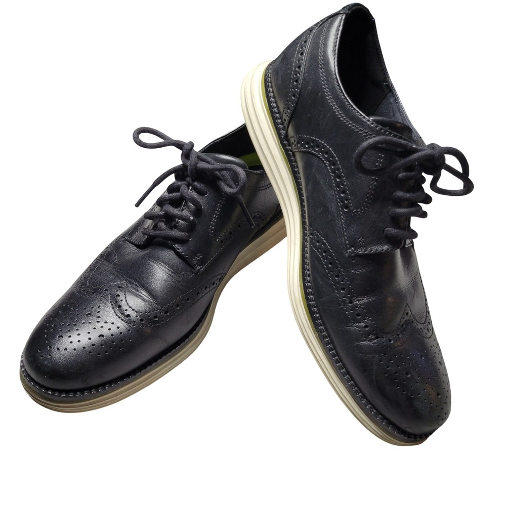 Cole Haan Original Grand Wingtip Oxford Black Leather Dress Shoes C26469 Mens 9